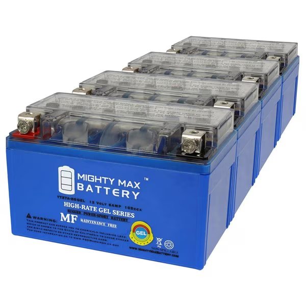 YTX7A-BSGEL 12V 6AH Replacement Battery compatible with Motorcycle Sears 44023 - 4PK, Mighty Max Battery, Mfr#: MAX4003019